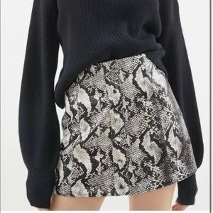 Urban Outfitters Siren Snake Print Button Front Mini Skirt Size S